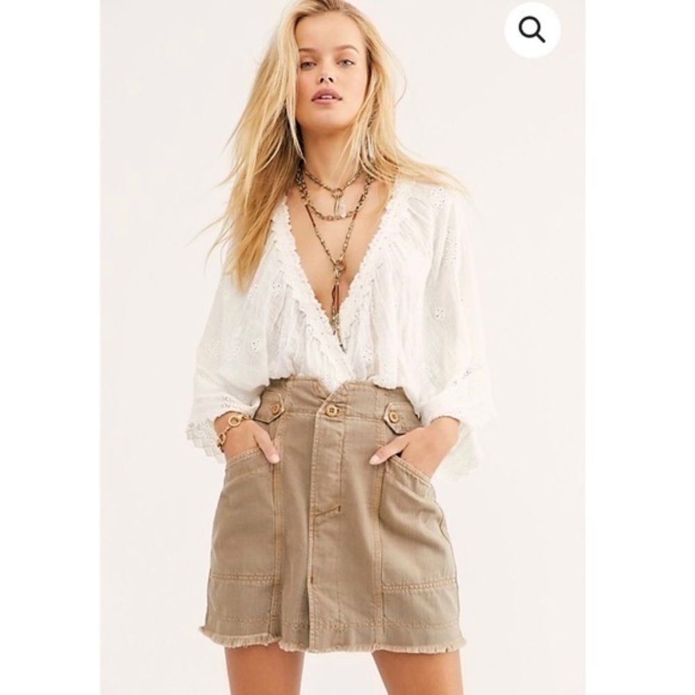 Free People Alpha Utility Mini Skirt in Willow